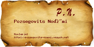 Pozsegovits Noémi névjegykártya