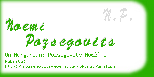 noemi pozsegovits business card